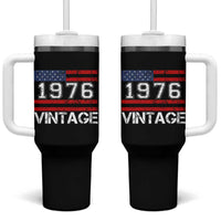 Vintage 50th Birthday Tumbler With Handle Retro 1976 American Flag 50 Year Old