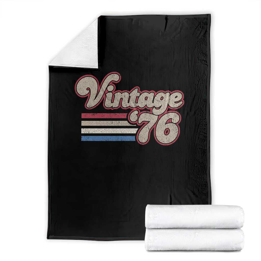 Vintage 50th Birthday Throw Blanket Retro 1976 50 Year Old Stripes