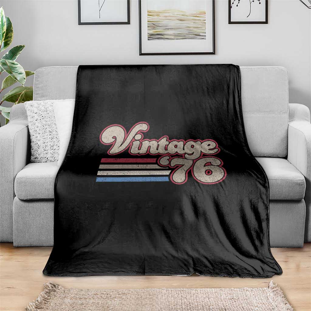 Vintage 50th Birthday Throw Blanket Retro 1976 50 Year Old Stripes