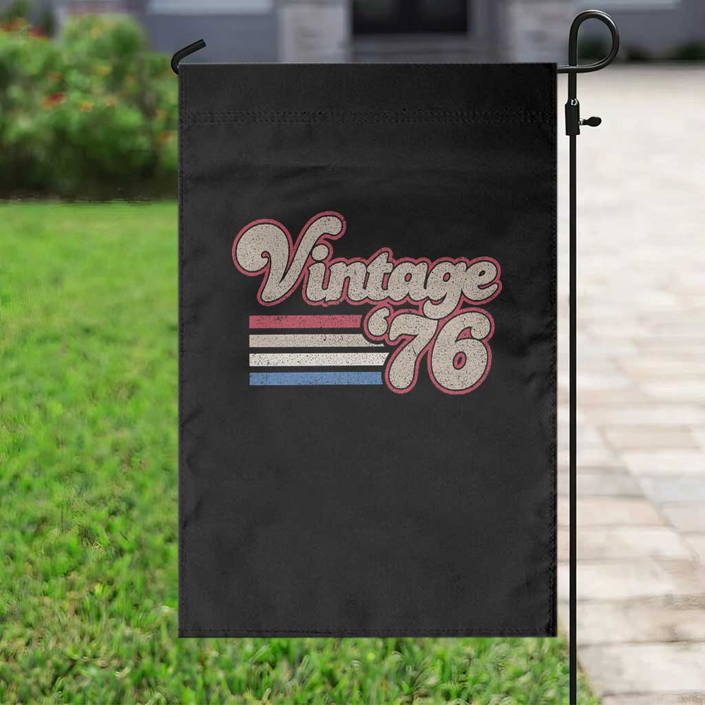 Vintage 50th Birthday Garden Flag Retro 1976 50 Year Old Stripes