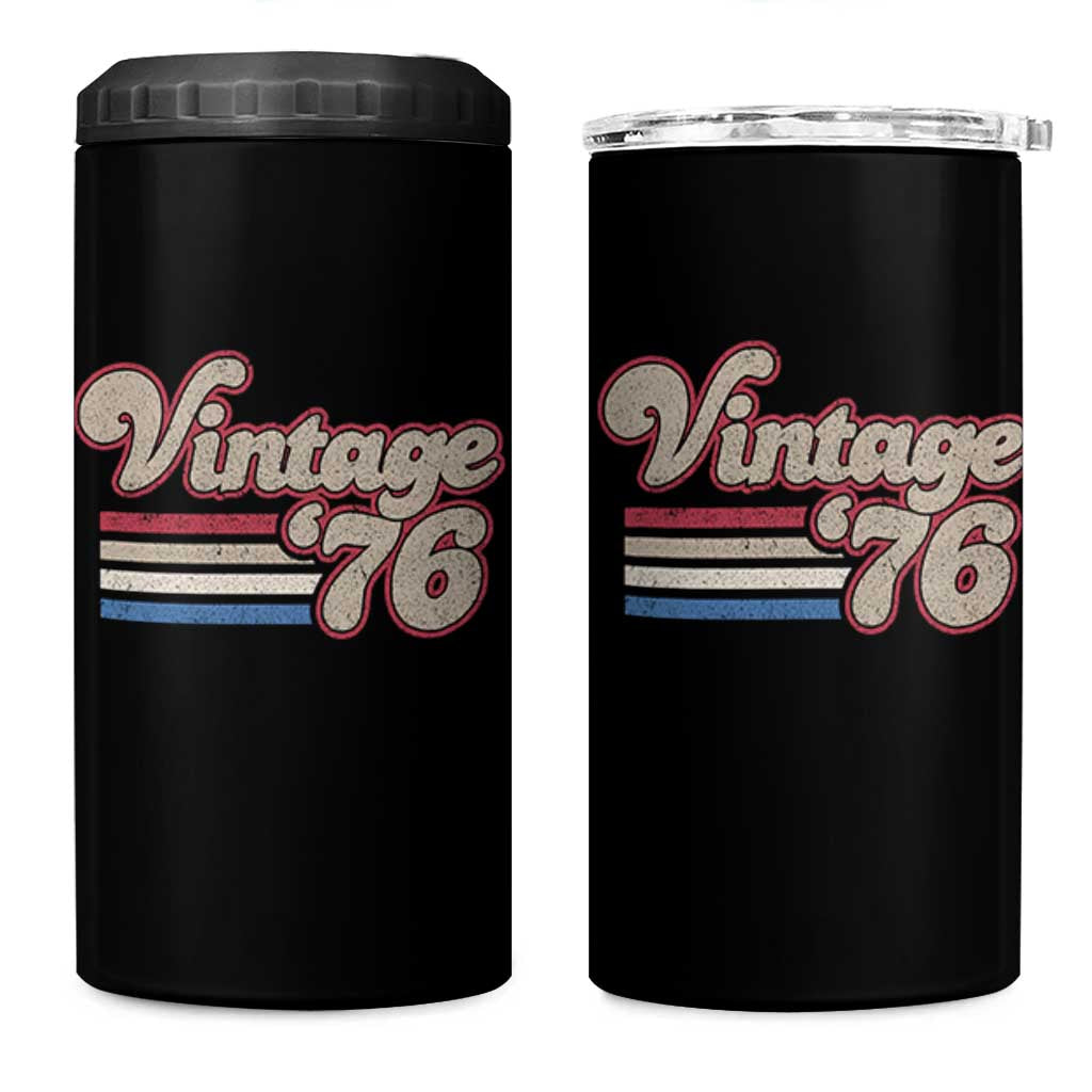 Vintage 50th Birthday 4 in 1 Can Cooler Tumbler Retro 1976 50 Year Old Stripes
