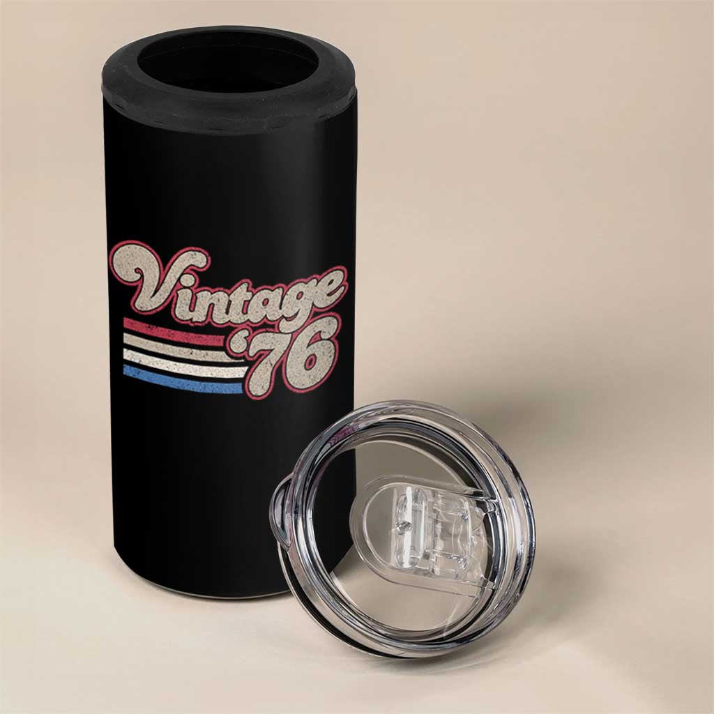 Vintage 50th Birthday 4 in 1 Can Cooler Tumbler Retro 1976 50 Year Old Stripes