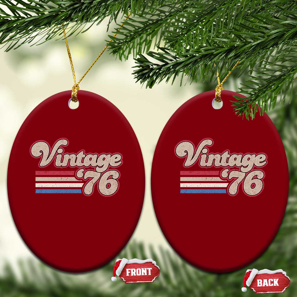 Vintage 50th Birthday Ceramic Ornament Retro 1976 50 Year Old Stripes