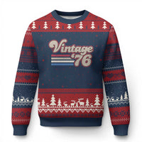 Vintage 50th Birthday Ugly Christmas Sweater Retro 1976 50 Year Old Stripes