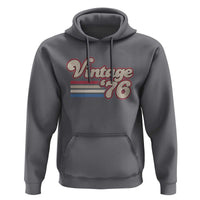 Vintage 50th Birthday Hoodie Retro 1976 50 Year Old Stripes