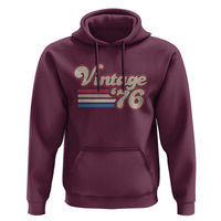 Vintage 50th Birthday Hoodie Retro 1976 50 Year Old Stripes