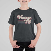 Vintage 50th Birthday T Shirt For Kid Retro 1976 50 Year Old Stripes
