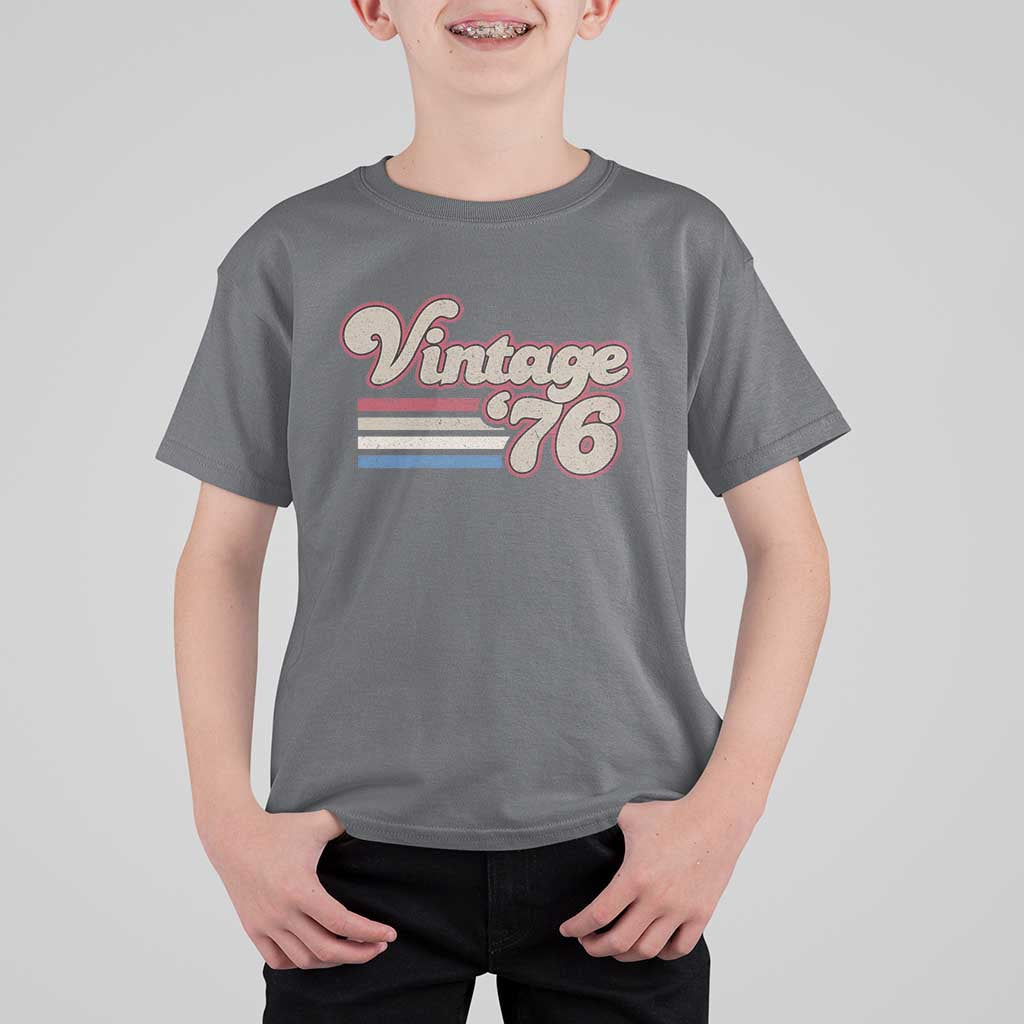 Vintage 50th Birthday T Shirt For Kid Retro 1976 50 Year Old Stripes