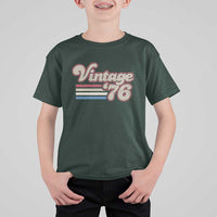 Vintage 50th Birthday T Shirt For Kid Retro 1976 50 Year Old Stripes