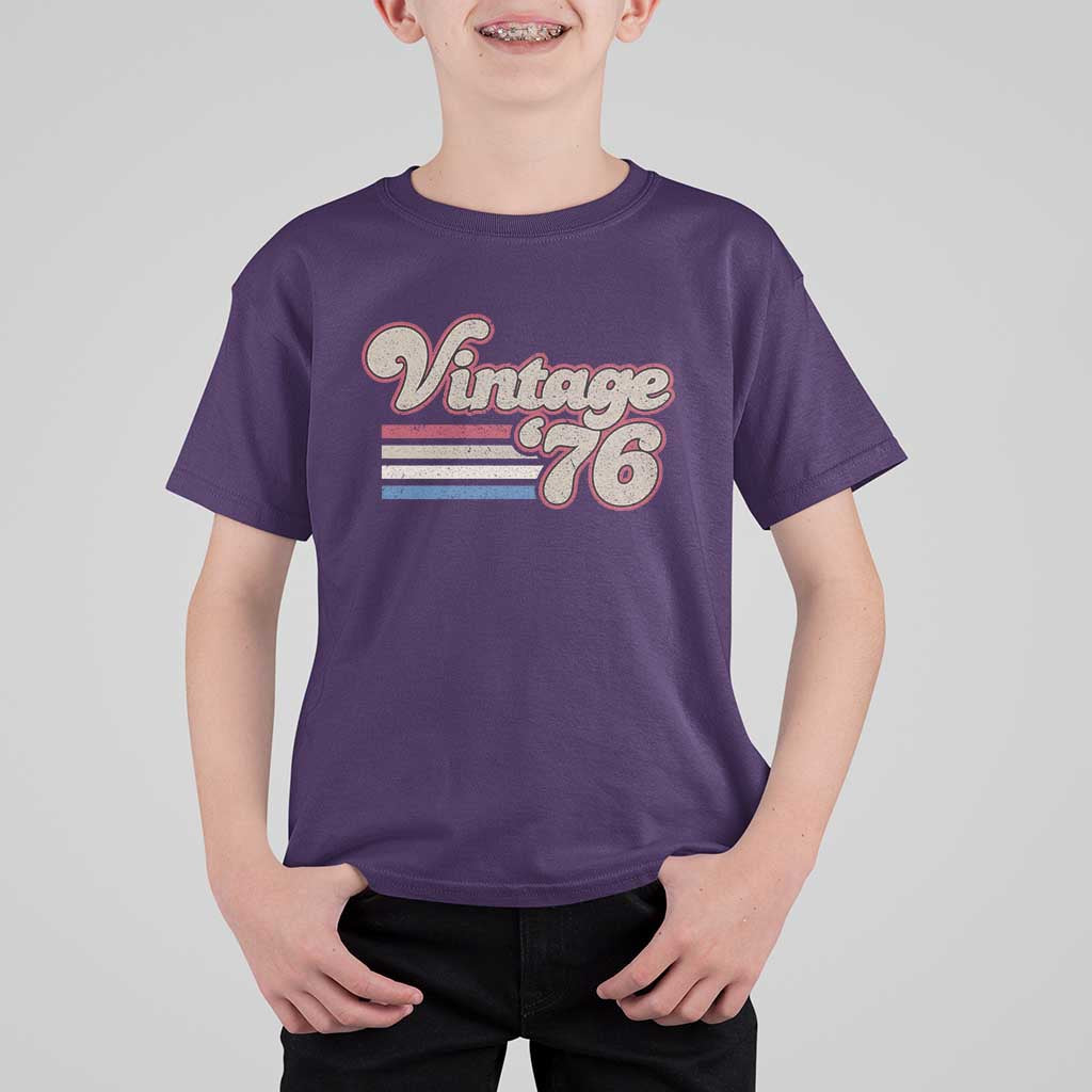 Vintage 50th Birthday T Shirt For Kid Retro 1976 50 Year Old Stripes