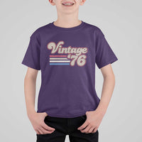 Vintage 50th Birthday T Shirt For Kid Retro 1976 50 Year Old Stripes