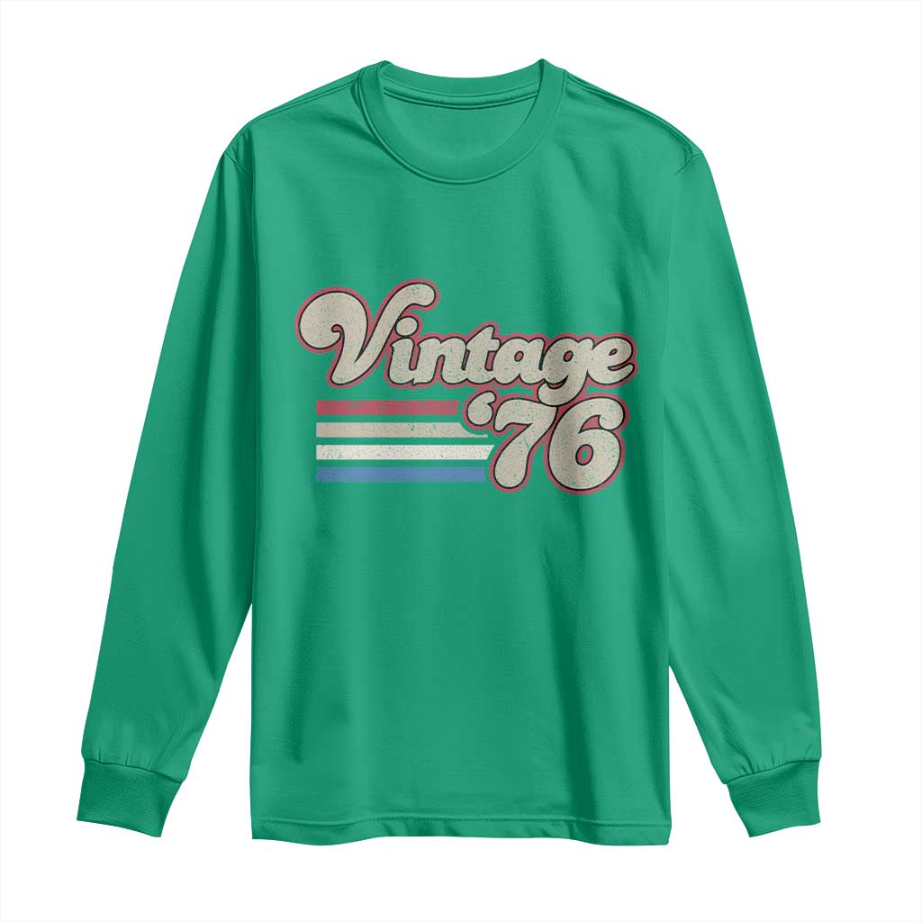 Vintage 50th Birthday Long Sleeve Shirt Retro 1976 50 Year Old Stripes