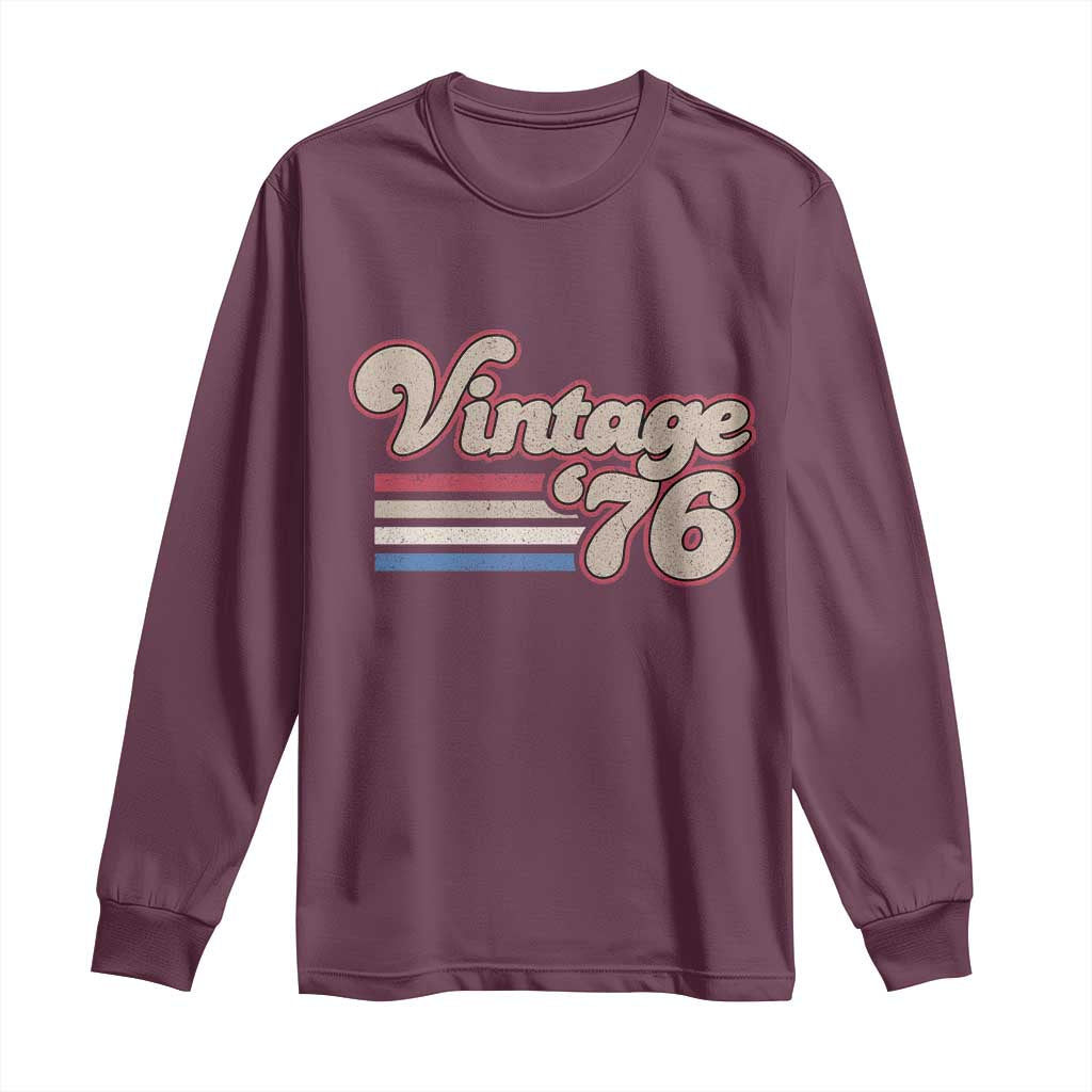 Vintage 50th Birthday Long Sleeve Shirt Retro 1976 50 Year Old Stripes