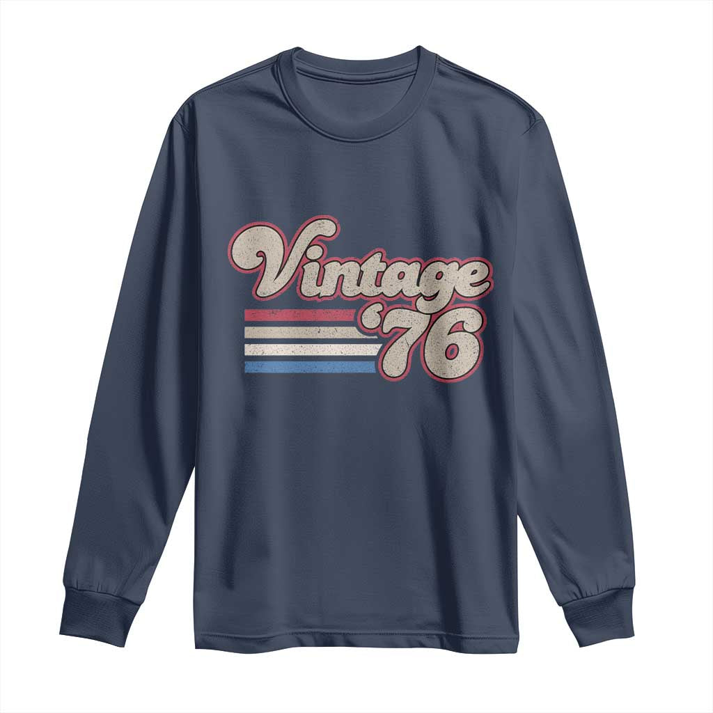 Vintage 50th Birthday Long Sleeve Shirt Retro 1976 50 Year Old Stripes