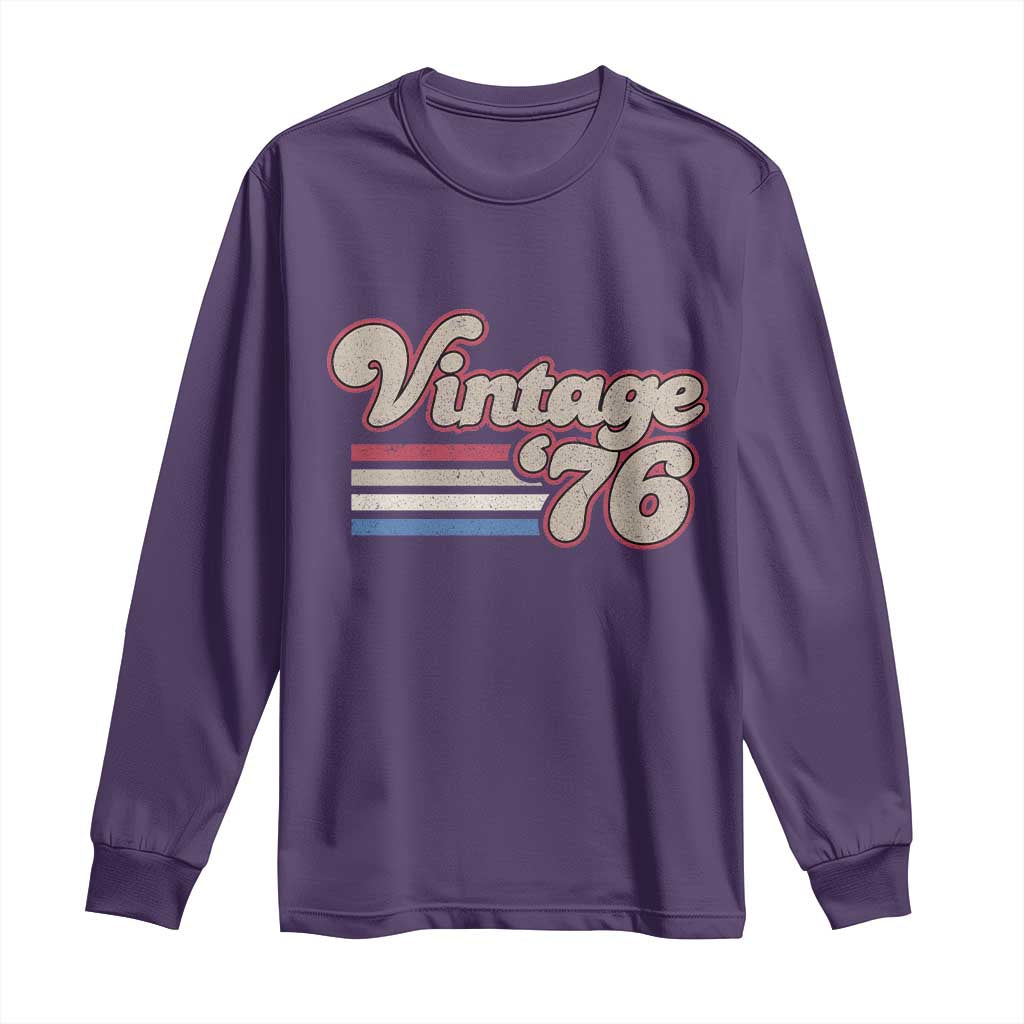 Vintage 50th Birthday Long Sleeve Shirt Retro 1976 50 Year Old Stripes