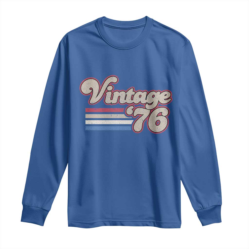 Vintage 50th Birthday Long Sleeve Shirt Retro 1976 50 Year Old Stripes