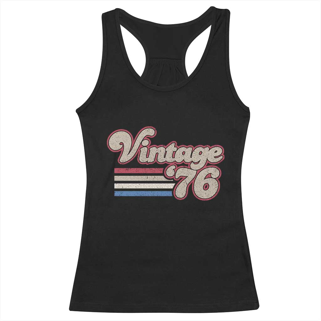Vintage 50th Birthday Racerback Tank Top Retro 1976 50 Year Old Stripes