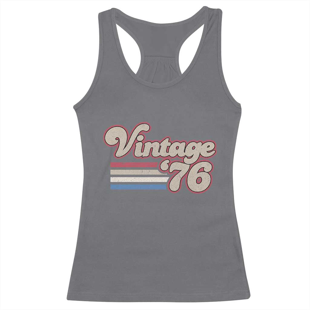 Vintage 50th Birthday Racerback Tank Top Retro 1976 50 Year Old Stripes