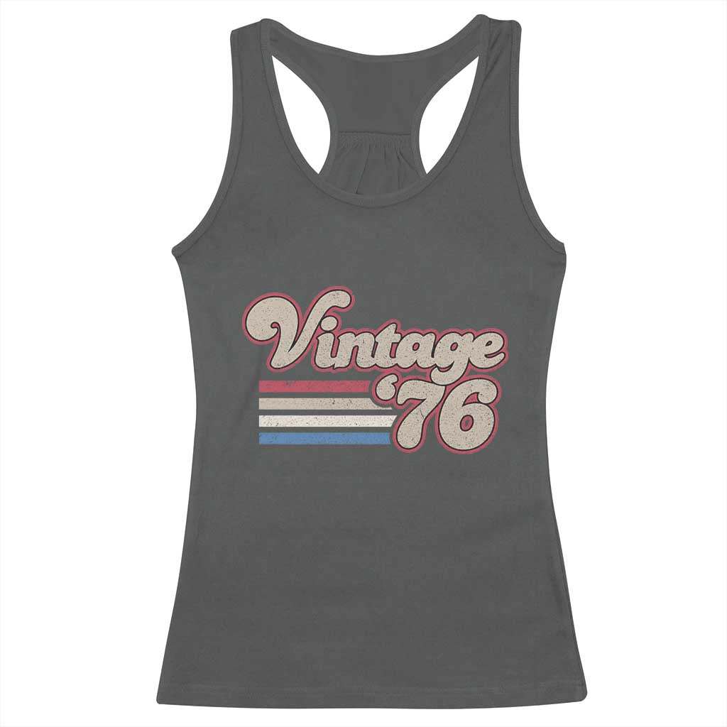 Vintage 50th Birthday Racerback Tank Top Retro 1976 50 Year Old Stripes
