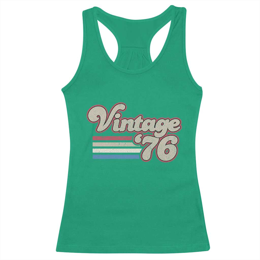 Vintage 50th Birthday Racerback Tank Top Retro 1976 50 Year Old Stripes