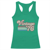 Vintage 50th Birthday Racerback Tank Top Retro 1976 50 Year Old Stripes