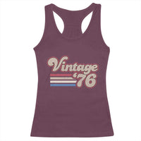 Vintage 50th Birthday Racerback Tank Top Retro 1976 50 Year Old Stripes