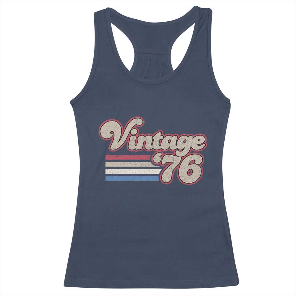Vintage 50th Birthday Racerback Tank Top Retro 1976 50 Year Old Stripes