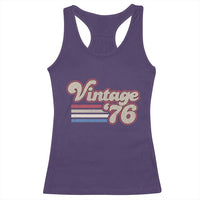 Vintage 50th Birthday Racerback Tank Top Retro 1976 50 Year Old Stripes