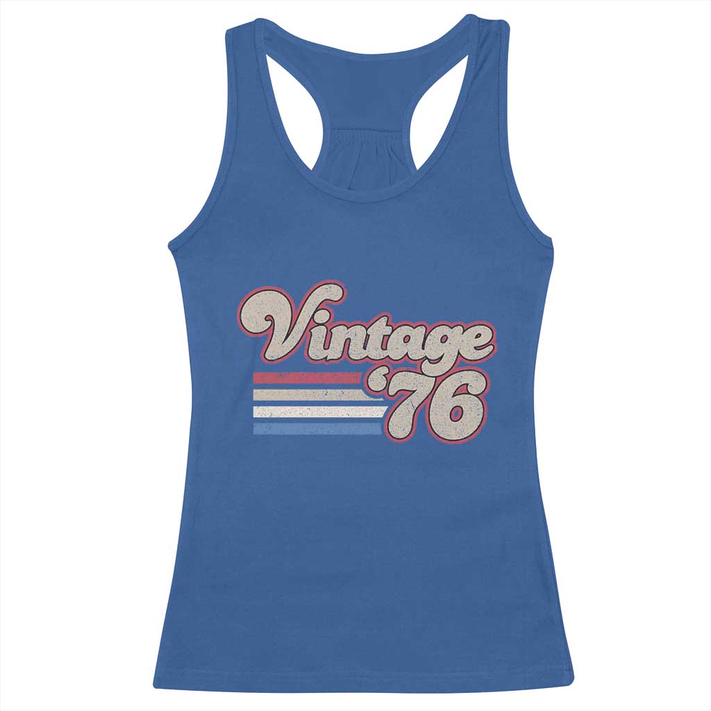 Vintage 50th Birthday Racerback Tank Top Retro 1976 50 Year Old Stripes