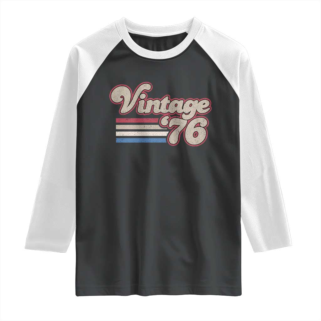 Vintage 50th Birthday Raglan Shirt Retro 1976 50 Year Old Stripes