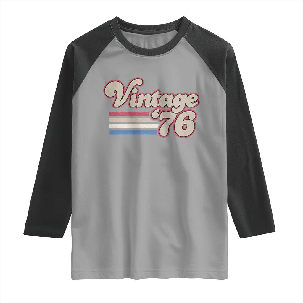 Vintage 50th Birthday Raglan Shirt Retro 1976 50 Year Old Stripes