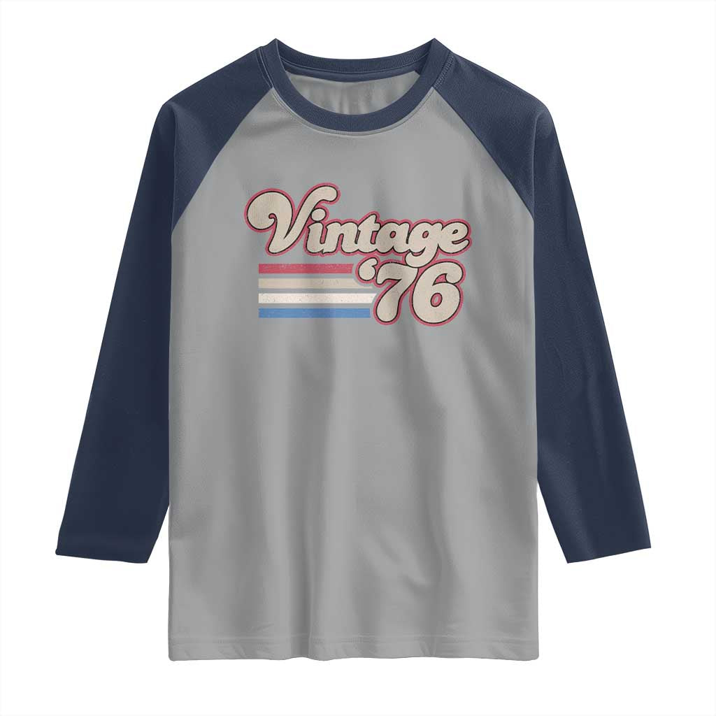 Vintage 50th Birthday Raglan Shirt Retro 1976 50 Year Old Stripes