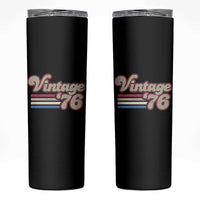 Vintage 50th Birthday Skinny Tumbler Retro 1976 50 Year Old Stripes