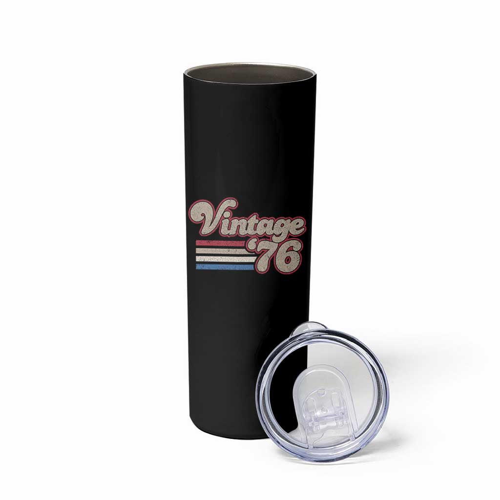 Vintage 50th Birthday Skinny Tumbler Retro 1976 50 Year Old Stripes
