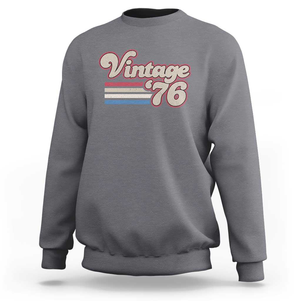 Vintage 50th Birthday Sweatshirt Retro 1976 50 Year Old Stripes