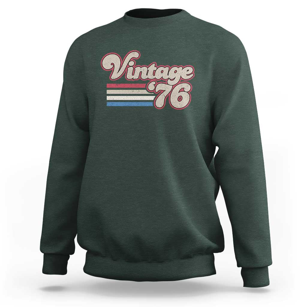 Vintage 50th Birthday Sweatshirt Retro 1976 50 Year Old Stripes