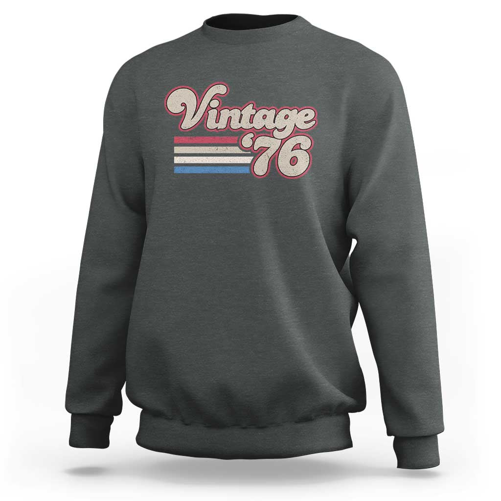 Vintage 50th Birthday Sweatshirt Retro 1976 50 Year Old Stripes