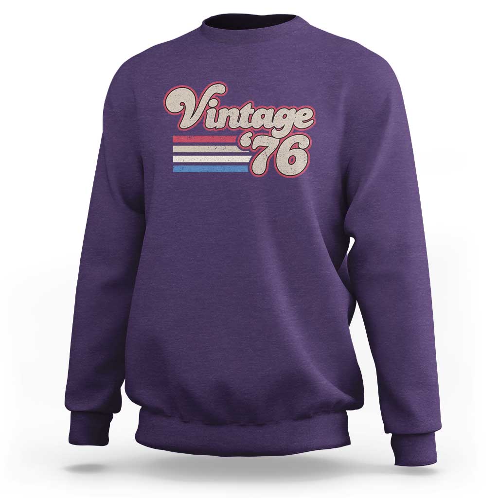 Vintage 50th Birthday Sweatshirt Retro 1976 50 Year Old Stripes
