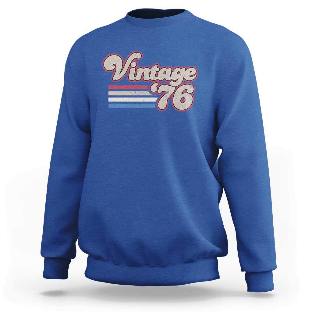 Vintage 50th Birthday Sweatshirt Retro 1976 50 Year Old Stripes