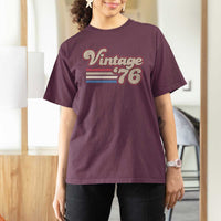 Vintage 50th Birthday T Shirt For Women Retro 1976 50 Year Old Stripes