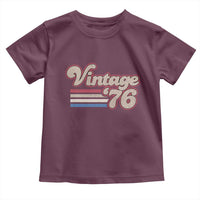 Vintage 50th Birthday Toddler T Shirt Retro 1976 50 Year Old Stripes