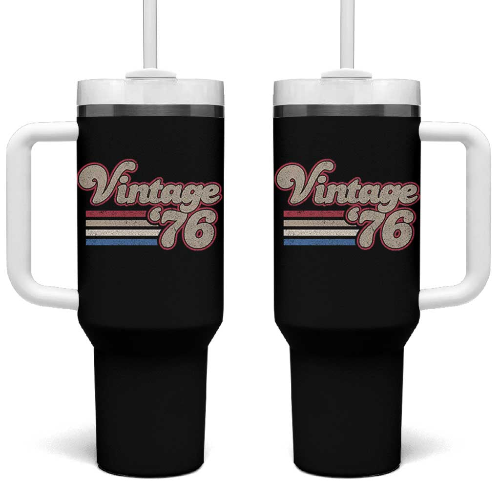 Vintage 50th Birthday Tumbler With Handle Retro 1976 50 Year Old Stripes