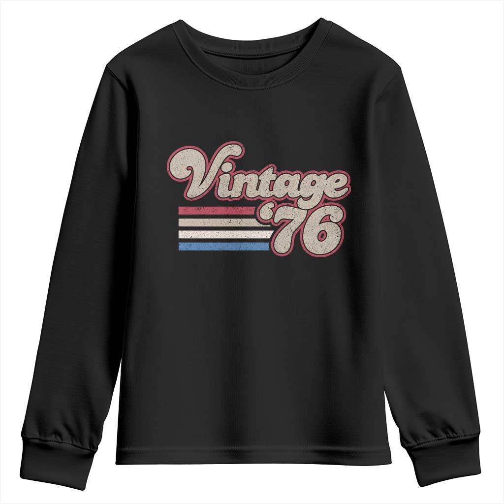 Vintage 50th Birthday Youth Sweatshirt Retro 1976 50 Year Old Stripes