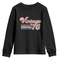 Vintage 50th Birthday Youth Sweatshirt Retro 1976 50 Year Old Stripes