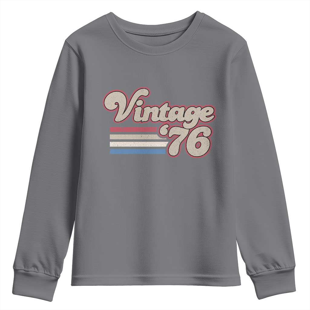 Vintage 50th Birthday Youth Sweatshirt Retro 1976 50 Year Old Stripes