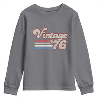 Vintage 50th Birthday Youth Sweatshirt Retro 1976 50 Year Old Stripes