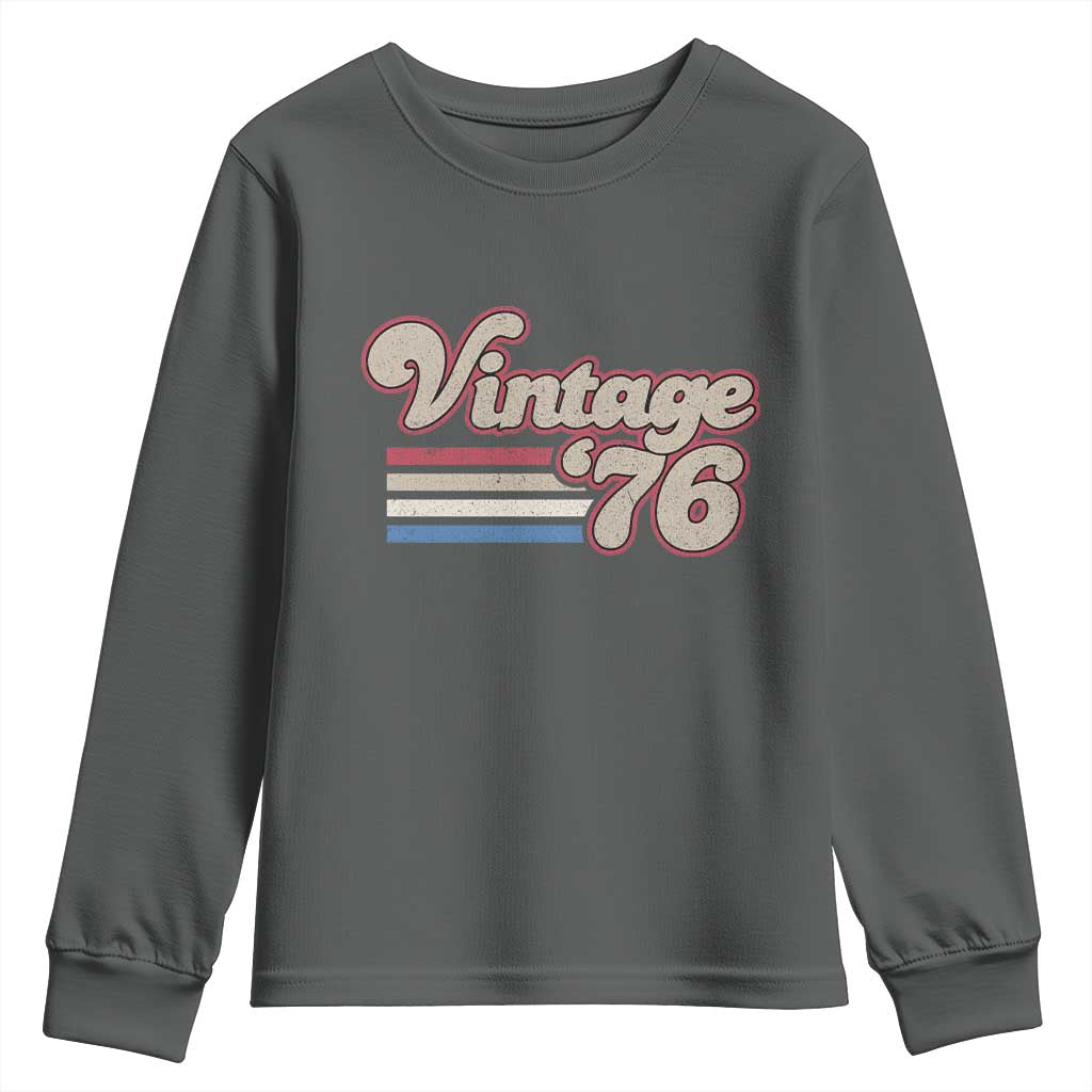 Vintage 50th Birthday Youth Sweatshirt Retro 1976 50 Year Old Stripes