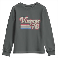 Vintage 50th Birthday Youth Sweatshirt Retro 1976 50 Year Old Stripes