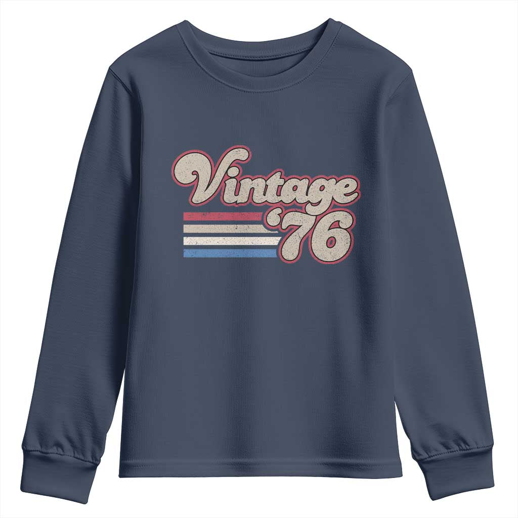 Vintage 50th Birthday Youth Sweatshirt Retro 1976 50 Year Old Stripes