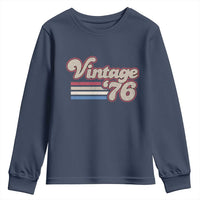 Vintage 50th Birthday Youth Sweatshirt Retro 1976 50 Year Old Stripes